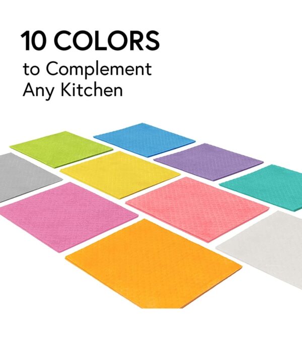 Swedish Wholesale Swedish Dish Cloths – 10 Pack Reusable, Absorbent Hand Towels for Kitchen, Counters & Washing Dishes – Cellulose Sponge Cloth – Eco Friendly Gifts – Assorted