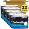 Cottonelle Ultra Clean Toilet Paper with Active CleaningRipples Texture, Strong Bath Tissue, 32 Family Mega Rolls (32 Family Mega Rolls = 176 Regular Rolls) (8 Packs of 4), 388 Sheets per Roll