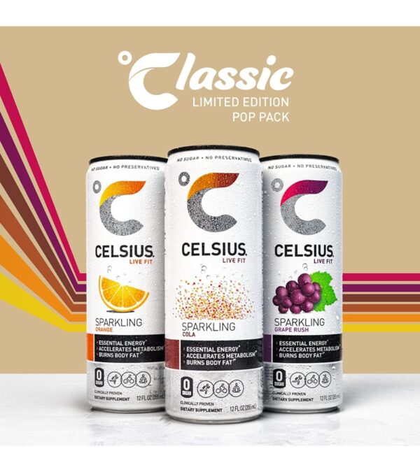 CELSIUS Sparkling Classic Pop Pack, Functional Essential Energy Drink 12 Fl Oz (Pack of 24)