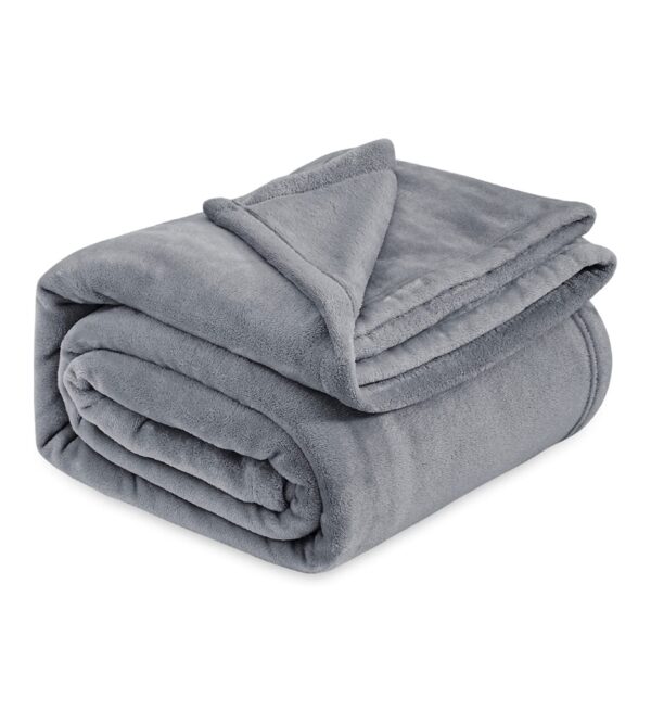 Bedsure Fleece Bed Blankets Queen Size Grey – Soft Lightweight Plush Fuzzy Cozy Luxury Blanket Microfiber, 90×90 inches