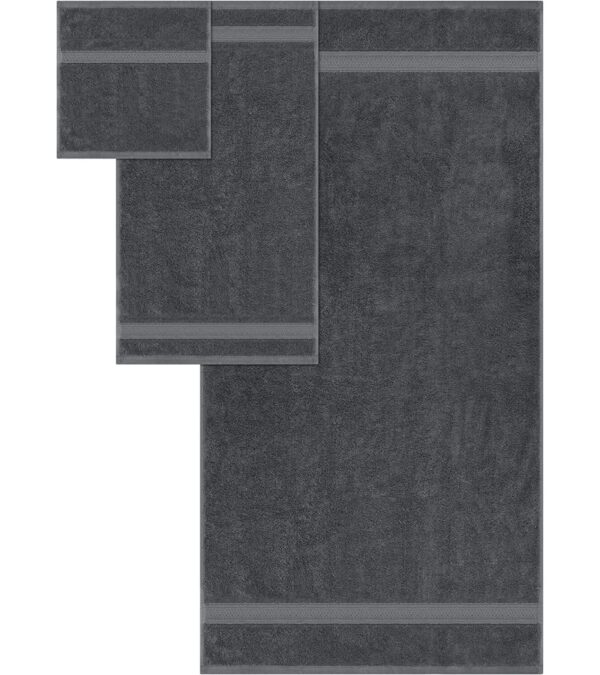Utopia Towels 8-Piece Premium Towel Set, 2 Bath Towels, 2 Hand Towels, and 4 Wash Cloths, 600 GSM 100% Ring Spun Cotton Highly Absorbent Towels for Bathroom, Gym, Hotel, and Spa (Grey)