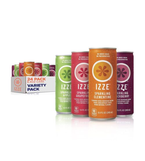 IZZE Sparkling Juice, 4 Flavor Variety Pack, 8.4 Fl Oz (24 Count)