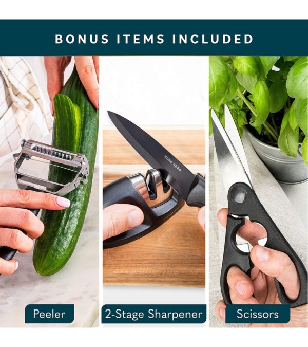 img-ea43a54d81462777047b37fe940d2a79 Home Hero Kitchen Knife Set, Steak Knife Set & Kitchen Utility Knives – Ultra-Sharp High Carbon Stainless Steel Knives with Ergonomic Handles (17 Pc Set, Black)