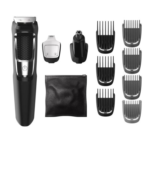 Philips Norelco Multigroomer All-in-One Trimmer Series 3000, 13 Piece Mens Grooming Kit, for Beard, Face, Nose, and Ear Hair Trimmer and Hair Clipper, NO Blade Oil Needed, MG3750/60