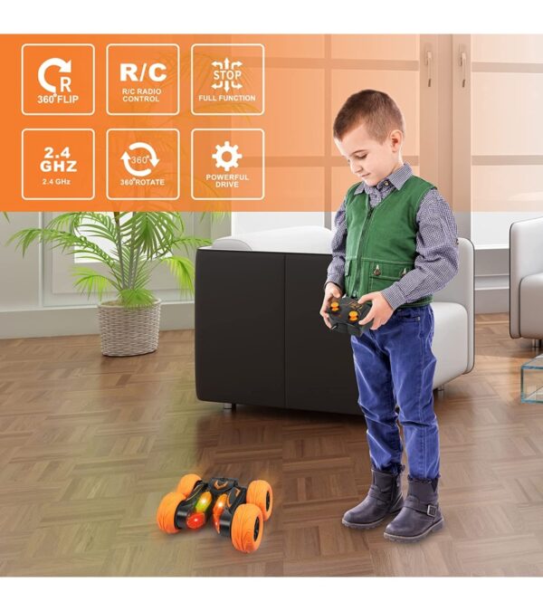 img-f297c1b5230ce50f8e659e3273963302 VILICO Electric Competitive RC Stunt Car Toy for Kids,Remote Control Car,Double-Sided Rotation 360°,High-Speed 4WD Off-Road Vehicle for Boys Girls,Gift Toys for Boys 3 4 5 6 7 8 9 10 11 12 Year Old