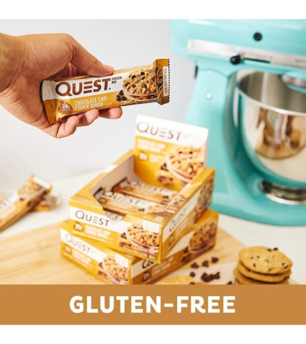 Quest Nutrition Chocolate Chip Cookie Dough Protein Bars, High Protein, Low Carb, Gluten Free, Keto Friendly, 12 Count