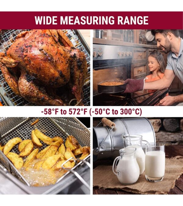 ThermoPro TP03 Digital Meat Thermometer for Cooking Kitchen Food Candy Instant Read Thermometer with Backlight and Magnet for Oil Deep Fry BBQ Grill Smoker Thermometer