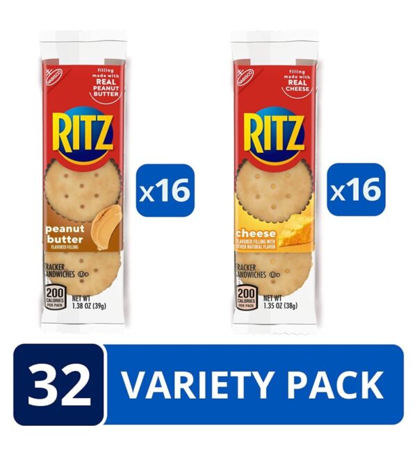 img-fc2e6e568e2be05e3ba9841900920444 RITZ Peanut Butter Sandwich Cracker Snacks and Cheese Sandwich Crackers, Snack Crackers Variety Pack, 32 Snack Packs