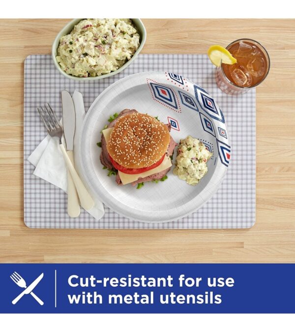 Dixie Paper Plates, 10 1/16 inch, Dinner Size Printed Disposable Plate, 44 Count (Pack of 5) , Packaging and Design May Vary