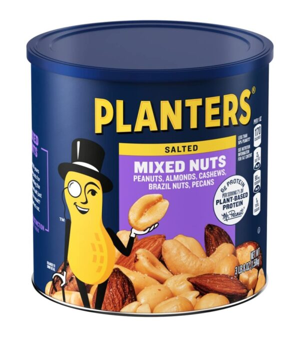 Planters Mixed Nuts Less Than 50% Peanuts with Peanuts (Almonds, Cashews, Brazil Nuts, Pecans & Sea Salt, 3.0 lb Canister)