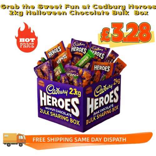 Don’t Miss the Ultimate Cadbury Heroes Deal!   2kg Halloween Chocolate Bulk Box – Unbeatable Price + FREE Shipping!   Individually Wrapped Chocolates – Perfect for Sharing!   Limited Stock – Grab Yours NOW!