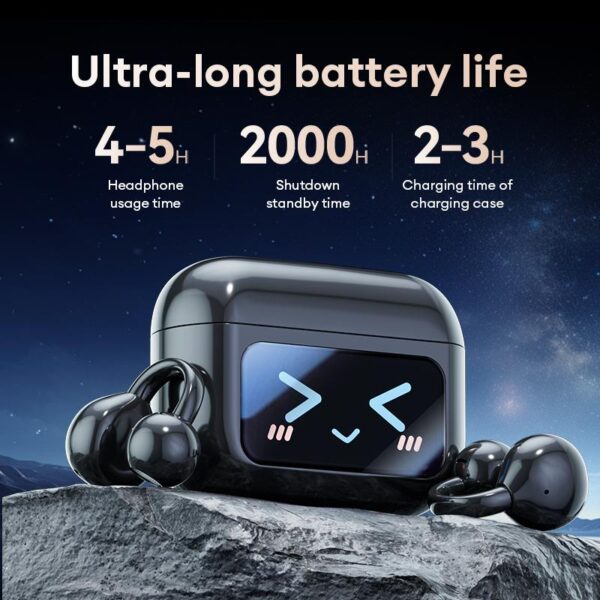 [The New User Exclusive Benefit 99 ]  HYUNDAI M100 LED Screen Anti-loss Headphone AI Noise Reduction With HIFI Sound Bluetooth V5.4 Earphone Open Ear-hook Earbuds