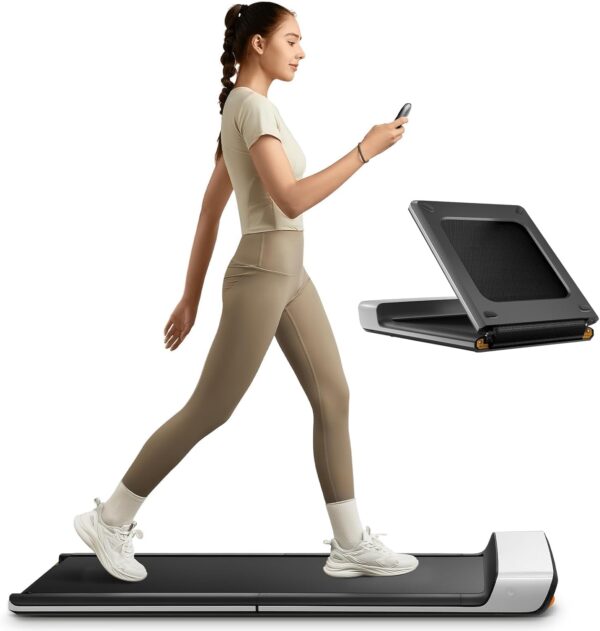 KingSmith WalkingPad P1 Folding Treadmill Ultra Slim Electric Foldable Treadmill Smart Fold Walking Pad Portable Safety Non Holder Gym and Running Device P1 Grey