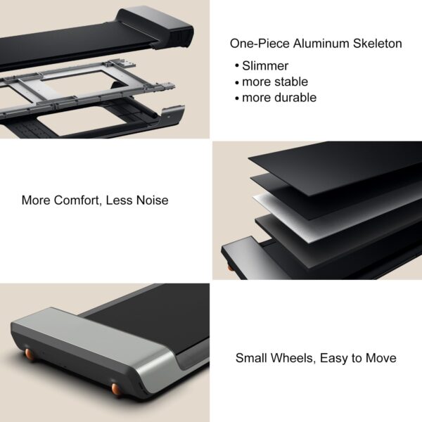 KingSmith WalkingPad P1 Folding Treadmill Ultra Slim Electric Foldable Treadmill Smart Fold Walking Pad Portable Safety Non Holder Gym and Running Device P1 Grey