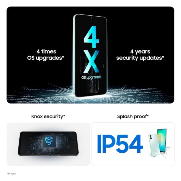 Version 1.0.0 【Clearance Sale】Samsung Galaxy A06 5G | 128GB, 2025 | IP54 Splash Resistant, 6.7" 90Hz Display, Android 15, International Model Factory Unlocked for Global, T-Mobile, Metro | 20W Fast Charger Bundle, Black