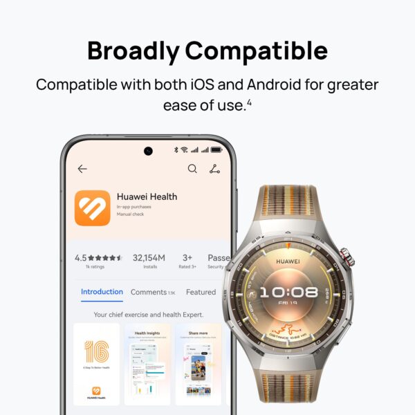 Version 1.0.0 【Clearance Sale】HUAWEI Watch GT 6 Pro Smart Watch, 1.47'' Display, up to 21 Days Battery Life, GPS Smart Watches with 100+ Sports Mode, Cycling, iOS & Android Compatible, Health Monitoring, 46mm, Black